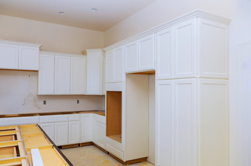 Home improvement kitchen view installed in a new kitchen cabinet