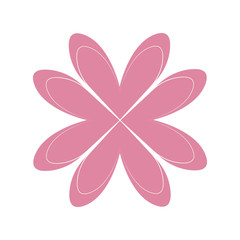 Vector heart flower of outline hand drawn heart icon. Illustration for your graphic design.