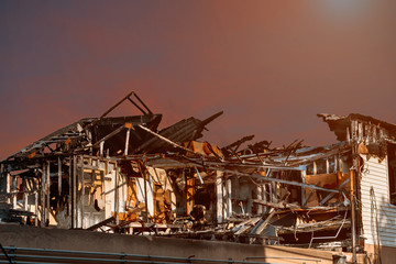 Home after fire the parts of the house burnning