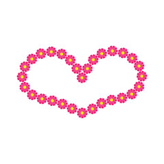 Vector heart flower of outline hand drawn heart icon. Illustration for your graphic design.