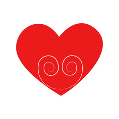 Vector heart of outline hand drawn heart icon. Illustration for your graphic design.