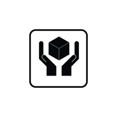 Handle with care packaging symbol icon. Vector illustration design on white background