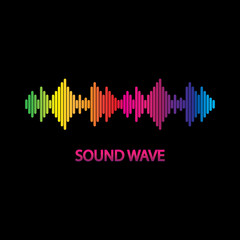 Obraz premium Sound Wave. Colorful sound waves for party, DJ, pub, clubs, discos. Audio equalizer technology. illustration