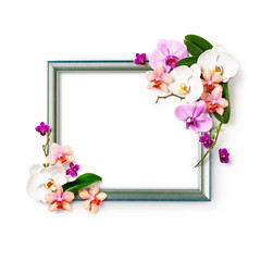 Frame with orchid flowers.