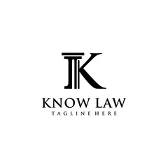 Creative modern initial K law firm logo symbol template