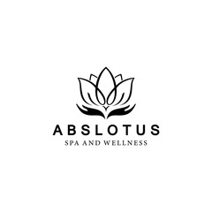 Creative simple Artistic Lotus Flower logo design illustration