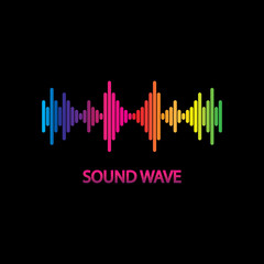 Obraz premium Sound Wave. Colorful sound waves for party, DJ, pub, clubs, discos. Audio equalizer technology. illustration