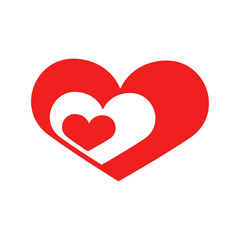 Vector heart of outline hand drawn heart icon. Illustration for your graphic design.