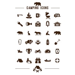 camping icon web app ui logo vector