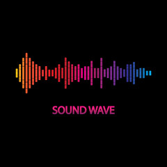 Sound Wave. Colorful sound waves for party, DJ, pub, clubs, discos. Audio equalizer technology. illustration