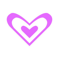 Vector heart of outline hand drawn heart icon. Illustration for your graphic design.