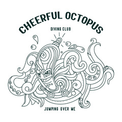 Algae and submarine Vector Image Concept Logo