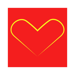 Vector heart of outline hand drawn heart icon. Illustration for your graphic design.