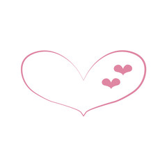 Vector heart of outline hand drawn heart icon. Illustration for your graphic design.