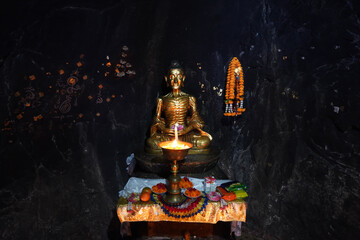 View of Buddha Statue in Dhungasiri Cave