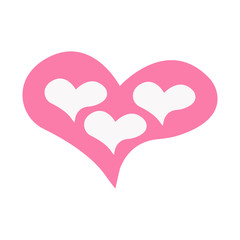 Vector heart of outline hand drawn heart icon. Illustration for your graphic design.