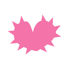 Vector spiky heart of outline hand drawn heart icon. Illustration for your graphic design.