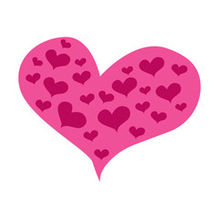 Vector heart of outline hand drawn heart icon. Illustration for your graphic design.