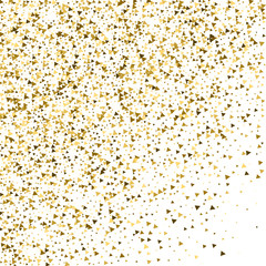Gold triangles luxury sparkling confetti. Scattere