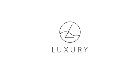 Elegant L logo circle icon company sign vector design.