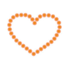 Vector heart flower of outline hand drawn heart icon. Illustration for your graphic design.