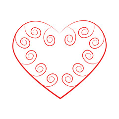 Obraz na płótnie Canvas Vector heart of outline hand drawn heart icon. Illustration for your graphic design.