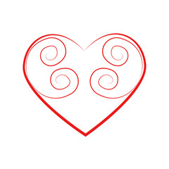 Vector heart of outline hand drawn heart icon. Illustration for your graphic design.