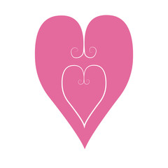 Vector heart of outline hand drawn heart icon. Illustration for your graphic design.