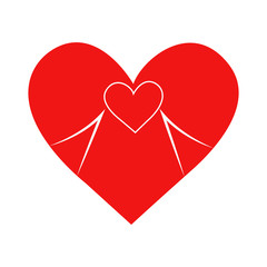 Vector heart of outline hand drawn heart icon. Illustration for your graphic design.