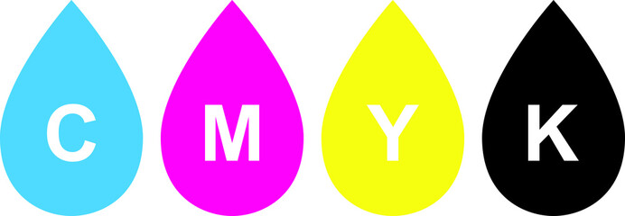 cmyk icon,concept of colors mode printing, vector illustration