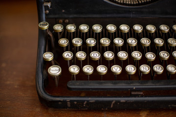 Details of the keys of an old typewriter