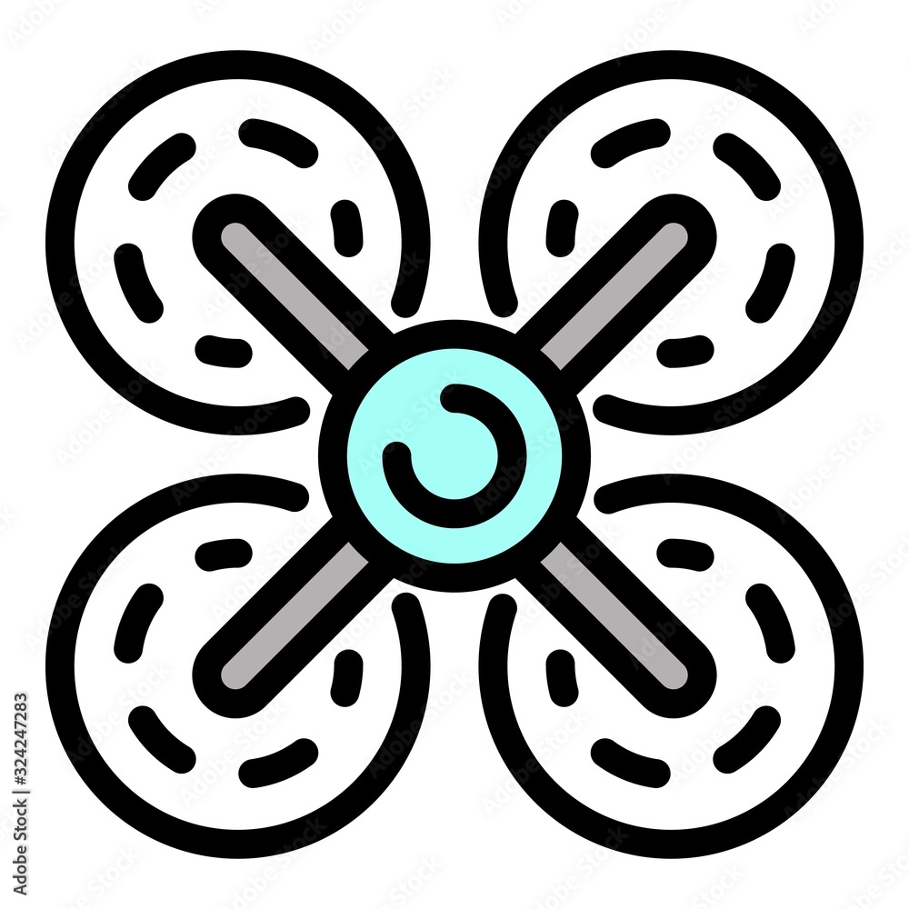 Poster multirotor drone icon. outline multirotor drone vector icon for web design isolated on white backgro