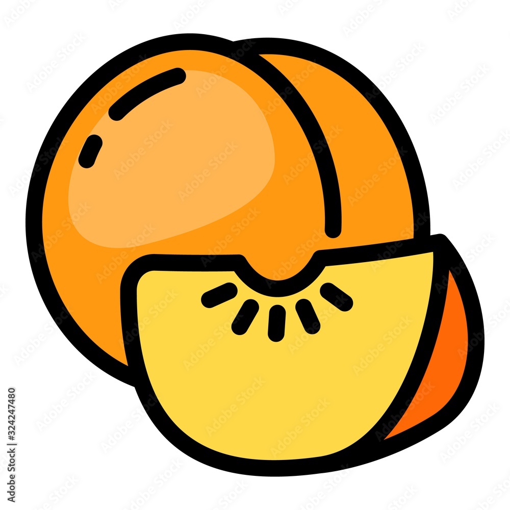 Aufkleber peach icon. outline peach vector icon for web design isolated on white background
