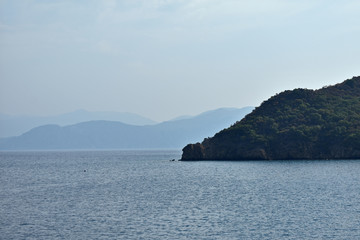 Fototapeta na wymiar mountains on the Aegean coast. Turkey