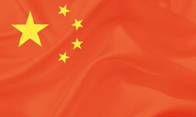 People's Republic of China flag blowing in the wind.Flag of China, officially the People's Republic of China (PRC), is a sovereign and unitary state in Asia. 3d illustration