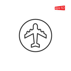 Plane Transportation Icon Logo Design Vector