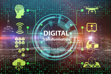 Digital transformation concept - 3d rendering