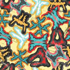 Obraz premium abstract color pattern in graffiti style. Quality illustration for your design