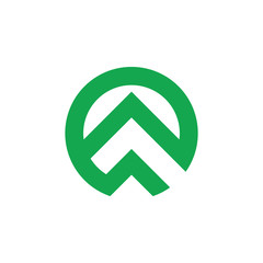 triangle arrow circle geometric mountain symbol logo vector