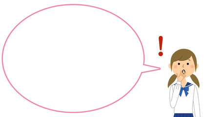 驚く学生　ふきだし