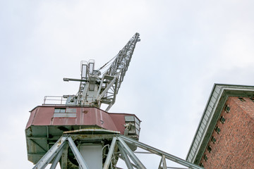 Fototapeta na wymiar Cargo crane. Large view. upwards