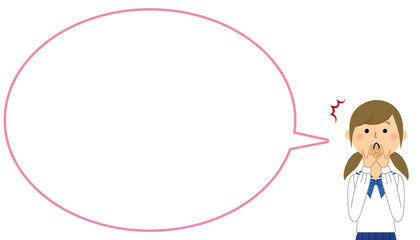 驚く学生　ふきだし
