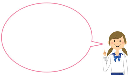 指をさす学生　ふきだし