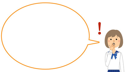 驚く学生　ふきだし