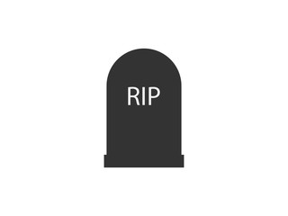 Gravestone, graveyard, rip icon. Vector illustration, flat design.