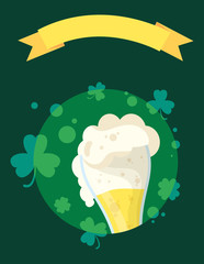 happy st patricks day card with beer drink