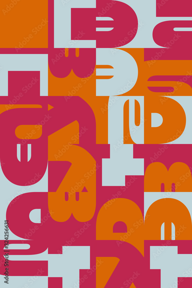 Poster seamless geometric pattern design artwork with simple bold letters