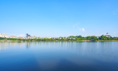 Green park residents in the lake