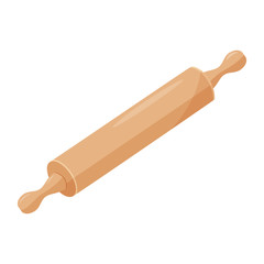 Simple rolling pin vector illustration. Isolated on white background.