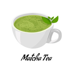 Matcha. Cup of tea isolated on white background. Vector illustration.